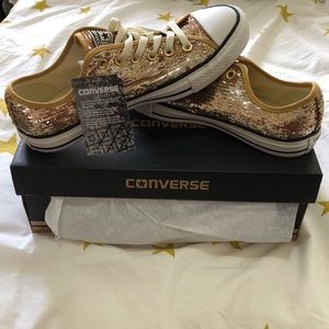 Gold Sequin Converse, New w Box